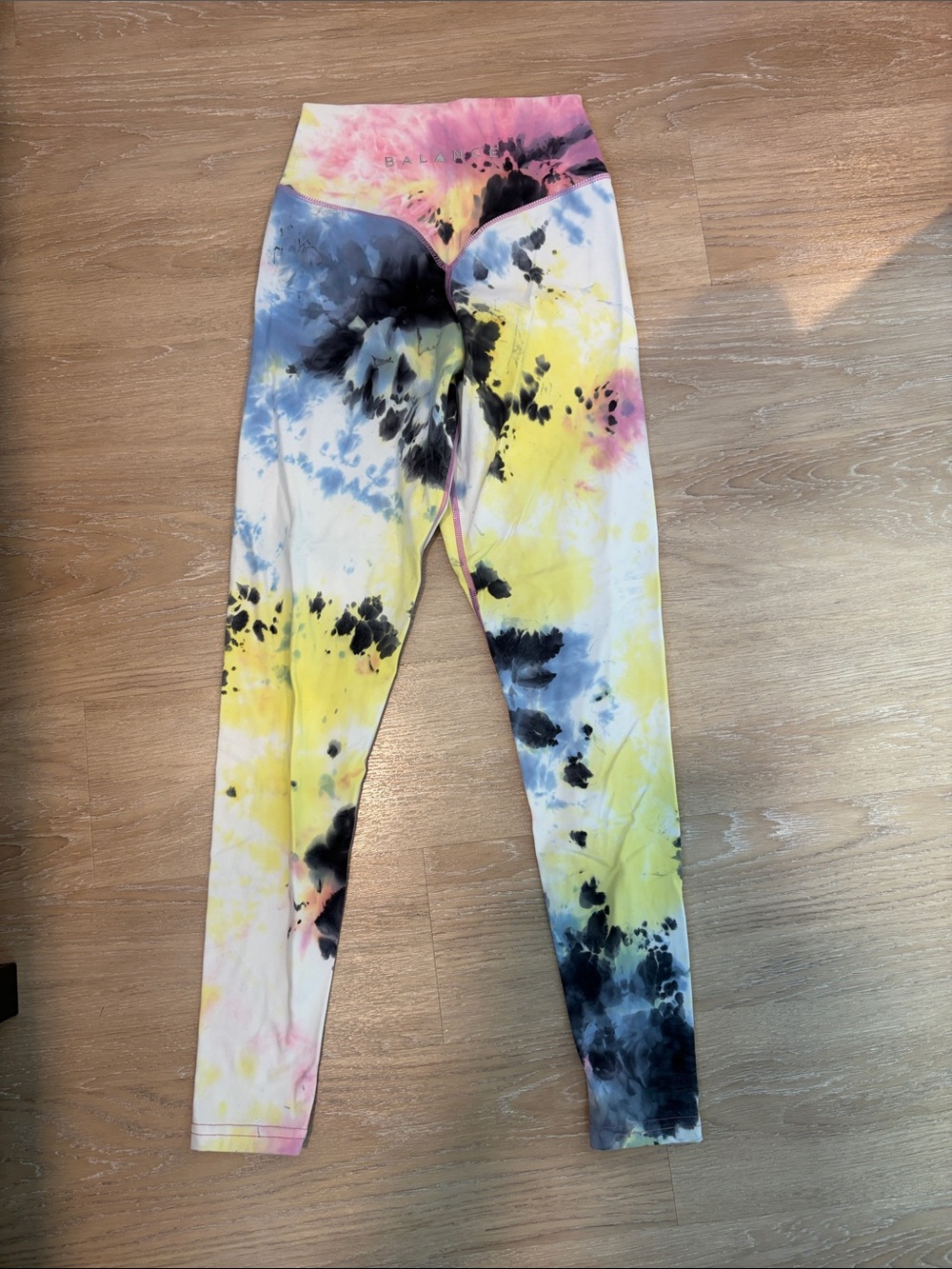 Tie-Dye Kids Leggings in Yellow, Blue & Pink